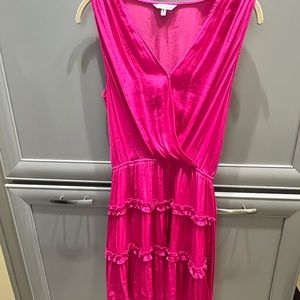 Hot pink silk feel dress